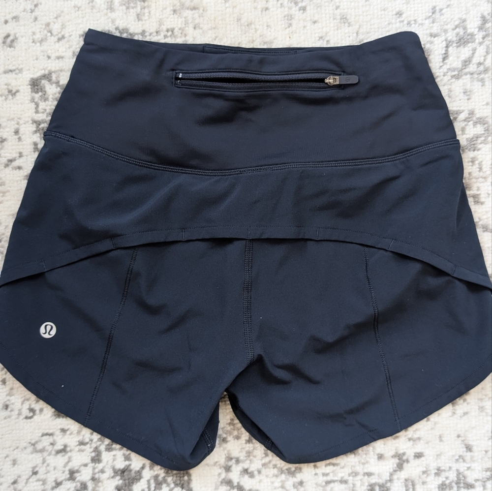 Lululemon Speed Up High-Rise Lined Short 4", True Navy. Size 0 - Picture 3 of 4